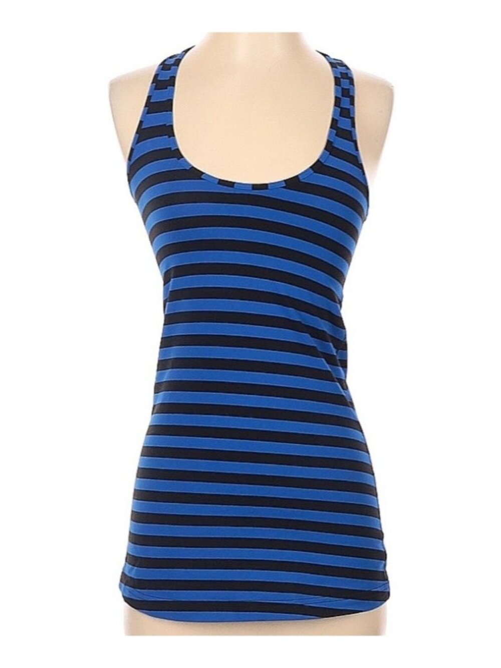 Lululemon Blue Cool Racerback Apex Striped S2 Tank Top/Cami Size 2